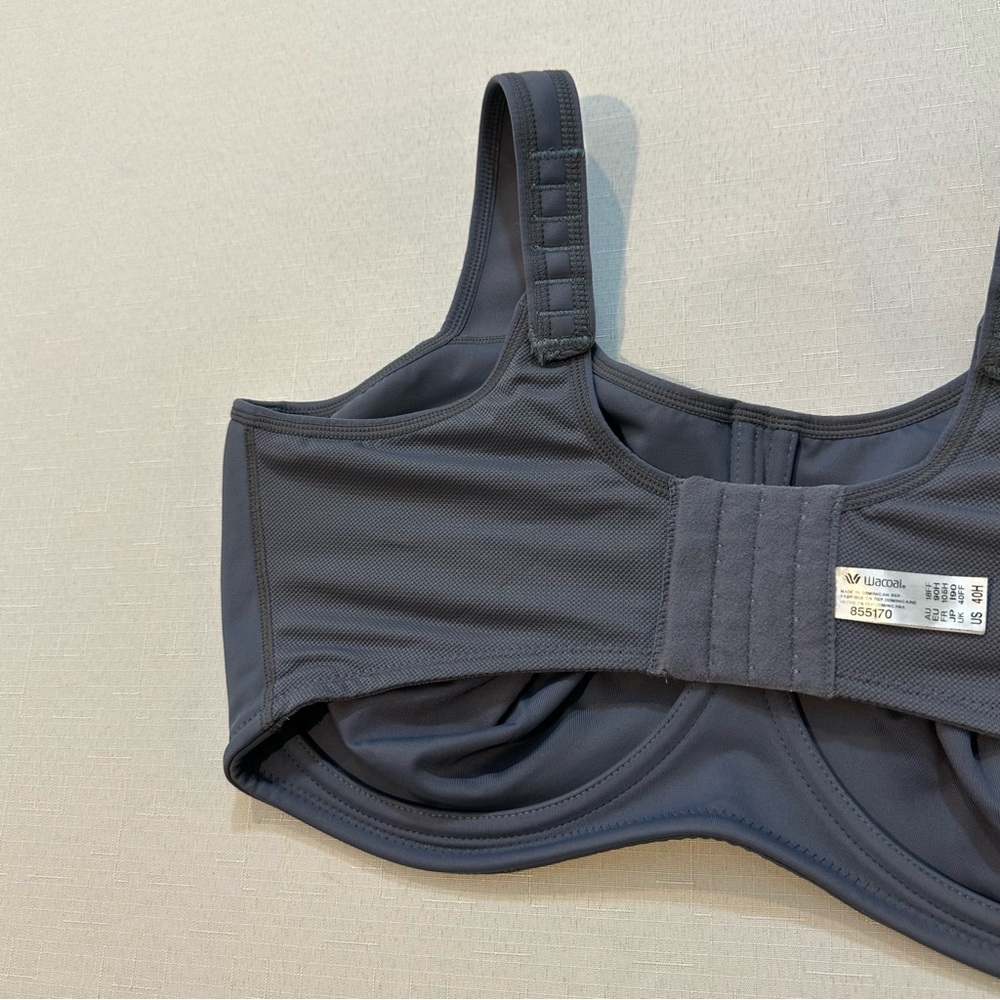 Wacoal Gray High Impact Underwire Sports Bra 40H Supportive - Picture 4 of 15